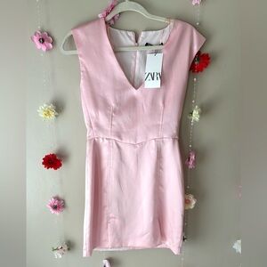 Zara Blush Pink V-Neck Dress